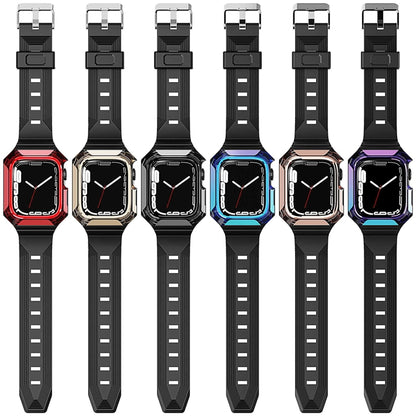 Armor Case Integrated TPU Watch Band For Apple Watch Ultra 2 49mm(Black) - Watch Bands by PMC Jewellery | Online Shopping South Africa | PMC Jewellery | Buy Now Pay Later Mobicred