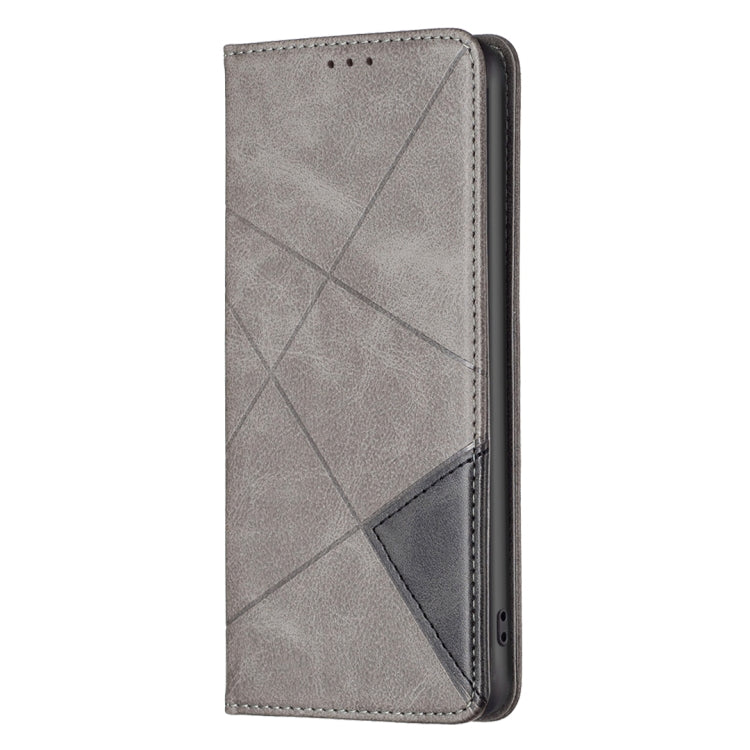 For Xiaomi Redmi Note 13 Rhombus Texture Magnetic Leather Phone Case(Grey) - Xiaomi Cases by PMC Jewellery | Online Shopping South Africa | PMC Jewellery | Buy Now Pay Later Mobicred