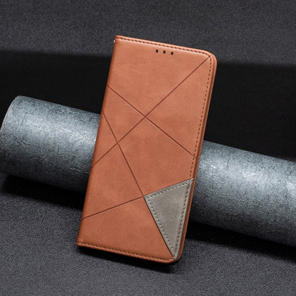 For Xiaomi 13T / 13T Pro / Redmi K60 Ultra Rhombus Texture Magnetic Leather Phone Case(Brown) - Redmi K60 Ultra Cases by PMC Jewellery | Online Shopping South Africa | PMC Jewellery | Buy Now Pay Later Mobicred