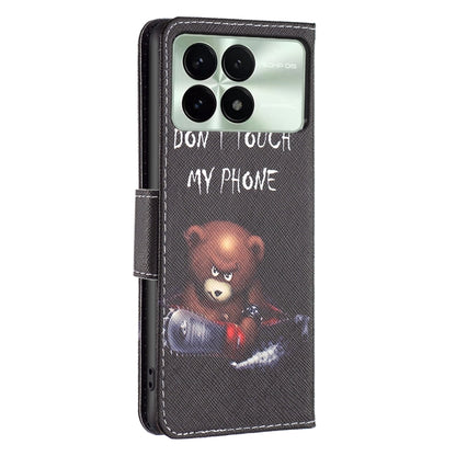 For Xiaomi Redmi K70 / K70 Pro Colored Drawing Pattern Leather Phone Case(Bear) - K70 Pro Cases by PMC Jewellery | Online Shopping South Africa | PMC Jewellery | Buy Now Pay Later Mobicred