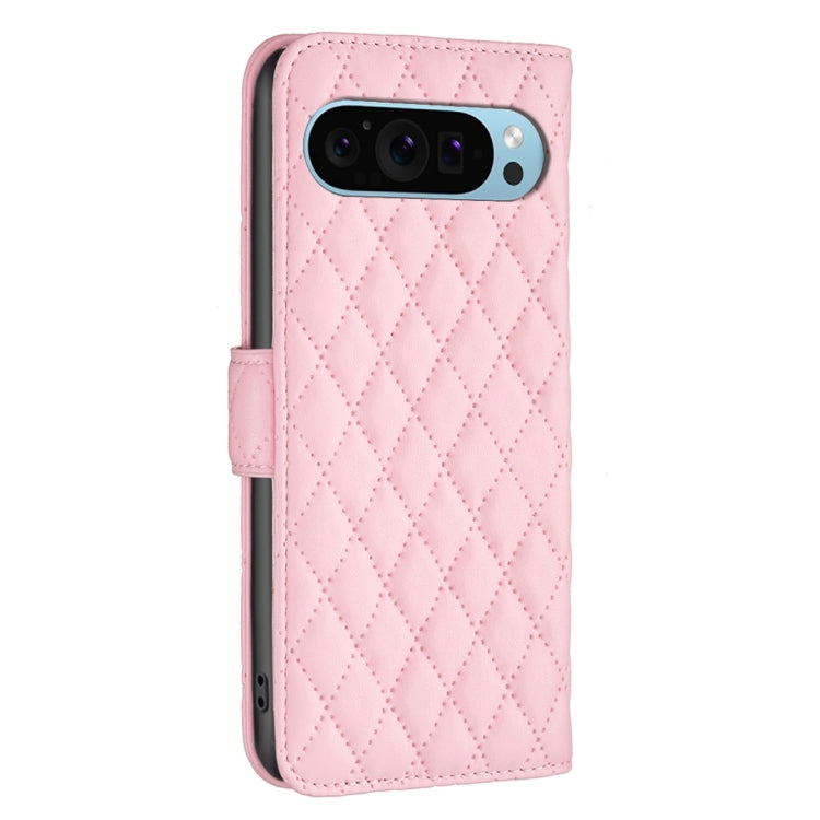 For Google Pixel 9 Diamond Lattice Wallet Leather Flip Phone Case(Pink) - Google Cases by PMC TechLife | Online Shopping South Africa | PMC TechLife | Buy Now Pay Later Mobicred