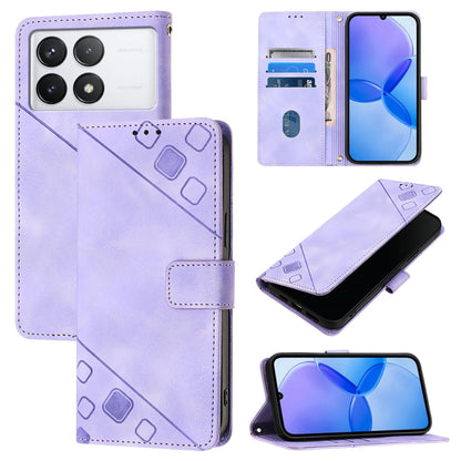 For Xiaomi Redmi K70 / K70 Pro Skin Feel Embossed Leather Phone Case(Light Purple) - K70 Cases by PMC Jewellery | Online Shopping South Africa | PMC Jewellery | Buy Now Pay Later Mobicred