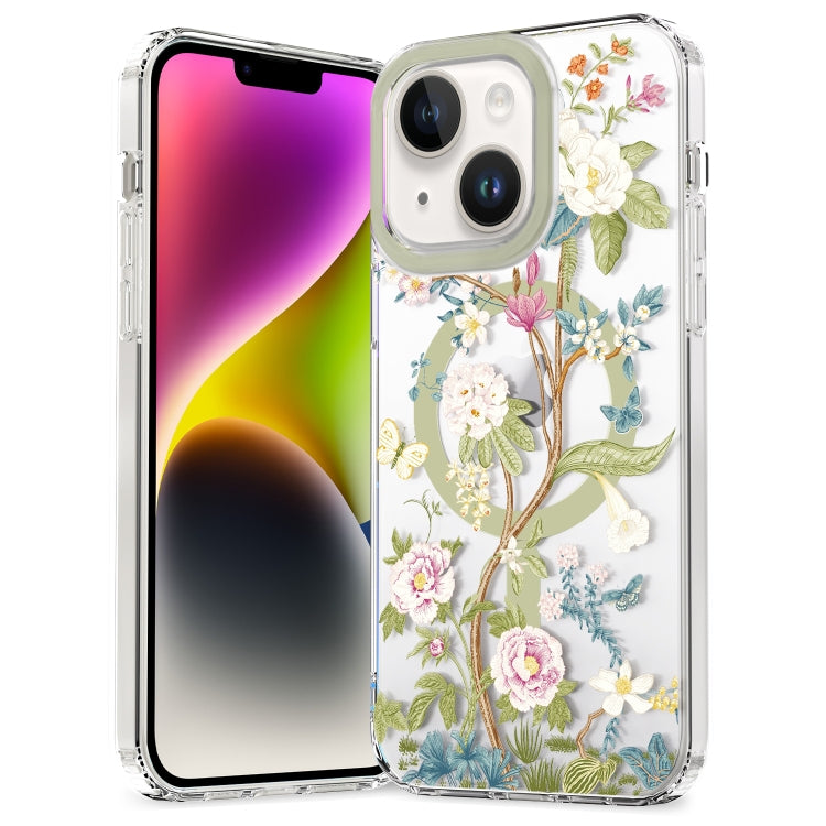 For iPhone 15 Plus MagSafe Magnetic TPU Phone Case(Blue Hydrangea Ball) - iPhone 15 Plus Cases by PMC TechLife | Online Shopping South Africa | PMC TechLife