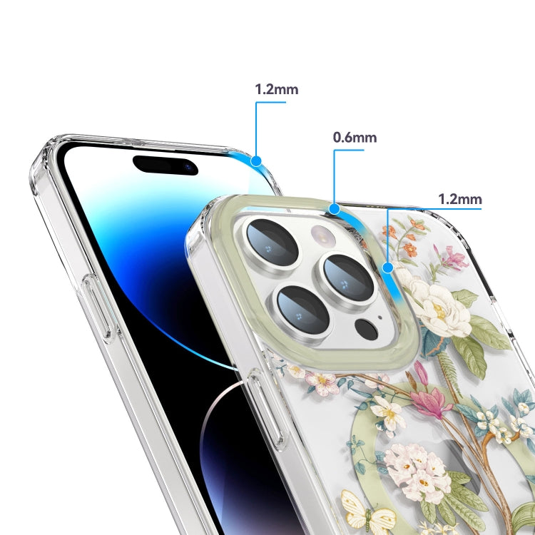 For iPhone 15 Plus MagSafe Magnetic TPU Phone Case(Blue Hydrangea Ball) - iPhone 15 Plus Cases by PMC TechLife | Online Shopping South Africa | PMC TechLife