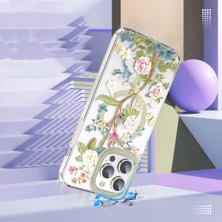 For iPhone 15 Plus MagSafe Magnetic TPU Phone Case(Blue Hydrangea Ball) - iPhone 15 Plus Cases by PMC TechLife | Online Shopping South Africa | PMC TechLife