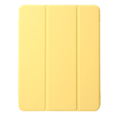 For iPad Air 13 2024 Clear Acrylic 3-Fold Leather Tablet Case(Yellow) - iPad Air 13 2024 Cases by PMC Jewellery | Online Shopping South Africa | PMC Jewellery | Buy Now Pay Later Mobicred