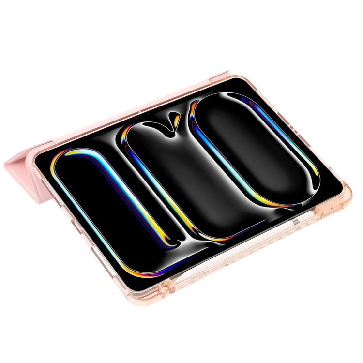 For iPad Pro 13 2024 Clear Acrylic 3-Fold Leather Tablet Case(Black) - iPad Pro 13 2024 Cases by PMC TechLife | Online Shopping South Africa | PMC TechLife | Buy Now Pay Later Mobicred