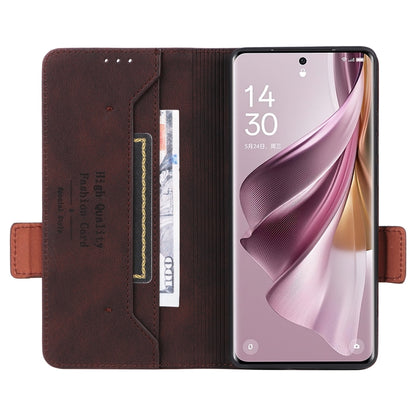 For OPPO Reno10 Pro+ Magnetic Clasp Leather Phone Case(Brown) - OPPO Cases by PMC Jewellery | Online Shopping South Africa | PMC Jewellery