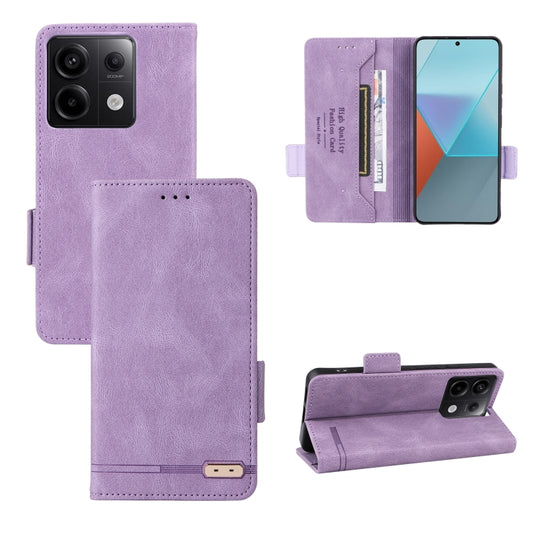 For Xiaomi Redmi Note 13 Pro 5G Magnetic Clasp Leather Phone Case(Purple) - Note 13 Pro Cases by PMC Jewellery | Online Shopping South Africa | PMC Jewellery | Buy Now Pay Later Mobicred