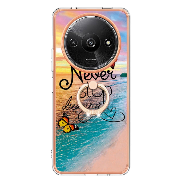 For Xiaomi Redmi A3 Electroplating IMD TPU Phone Case with Ring(Dream Butterfly) - Xiaomi Cases by PMC TechLife | Online Shopping South Africa | PMC TechLife | Buy Now Pay Later Mobicred