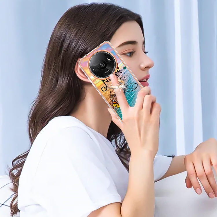 For Xiaomi Redmi A3 Electroplating IMD TPU Phone Case with Ring(Dream Butterfly) - Xiaomi Cases by PMC TechLife | Online Shopping South Africa | PMC TechLife | Buy Now Pay Later Mobicred