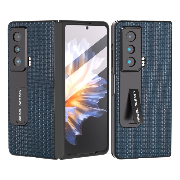 For Honor Magic Vs ABEEL Integrated Genuine Leather Luxury Series Phone Case with Holder(Royal Blue) - Honor Cases by PMC TechLife | Online Shopping South Africa | PMC TechLife | Buy Now Pay Later Mobicred