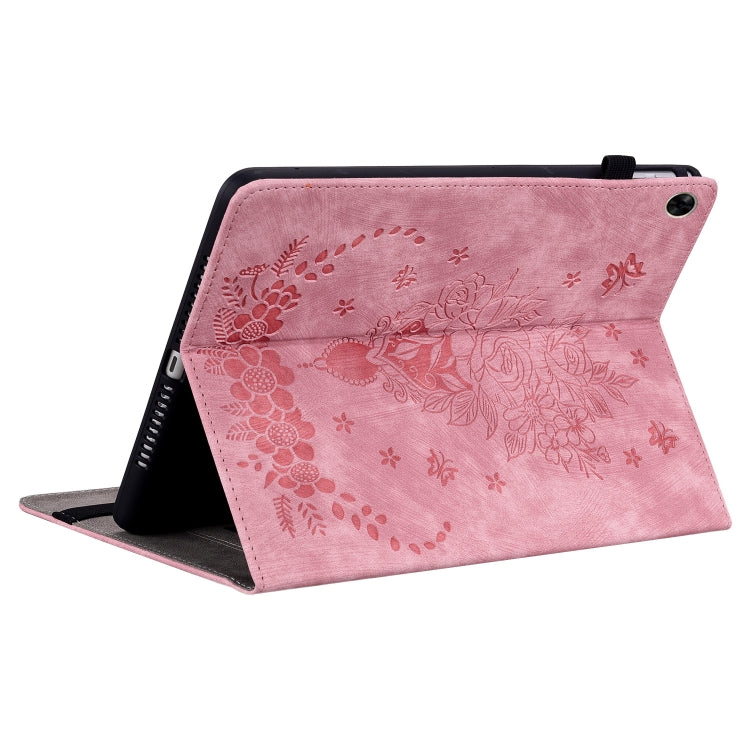 For Realme Pad 10.4 / Pad 5G 10.4 Butterfly Rose Embossed Leather Tablet Case(Pink) - Realme by PMC TechLife | Online Shopping South Africa | PMC TechLife | Buy Now Pay Later Mobicred