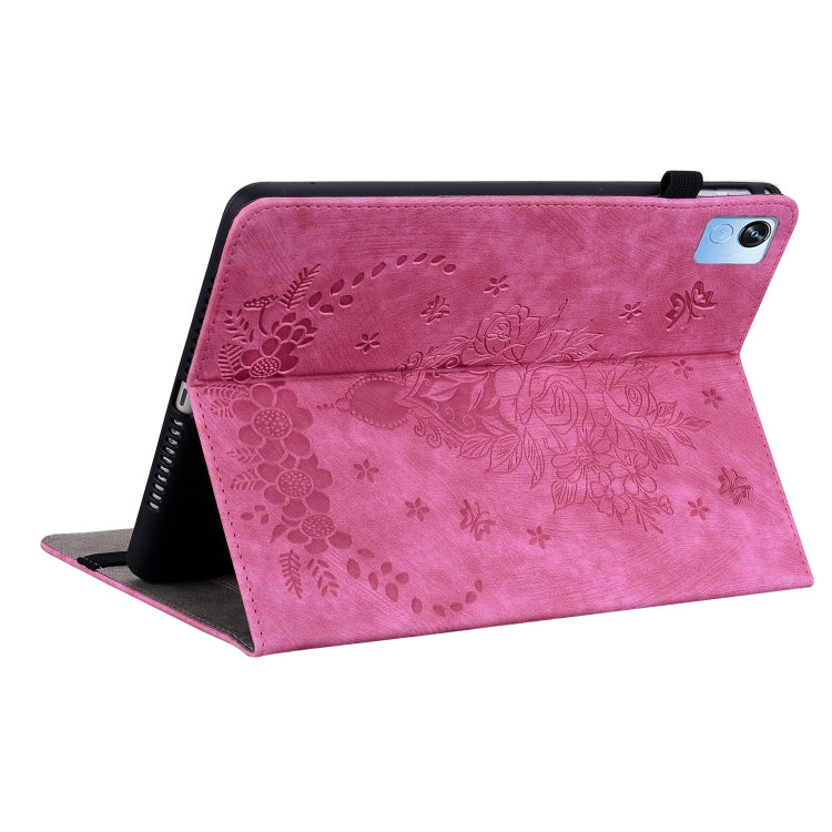 For Realme Pad X Butterfly Rose Embossed Leather Tablet Case(Rose Red) - Realme by PMC TechLife | Online Shopping South Africa | PMC TechLife | Buy Now Pay Later Mobicred
