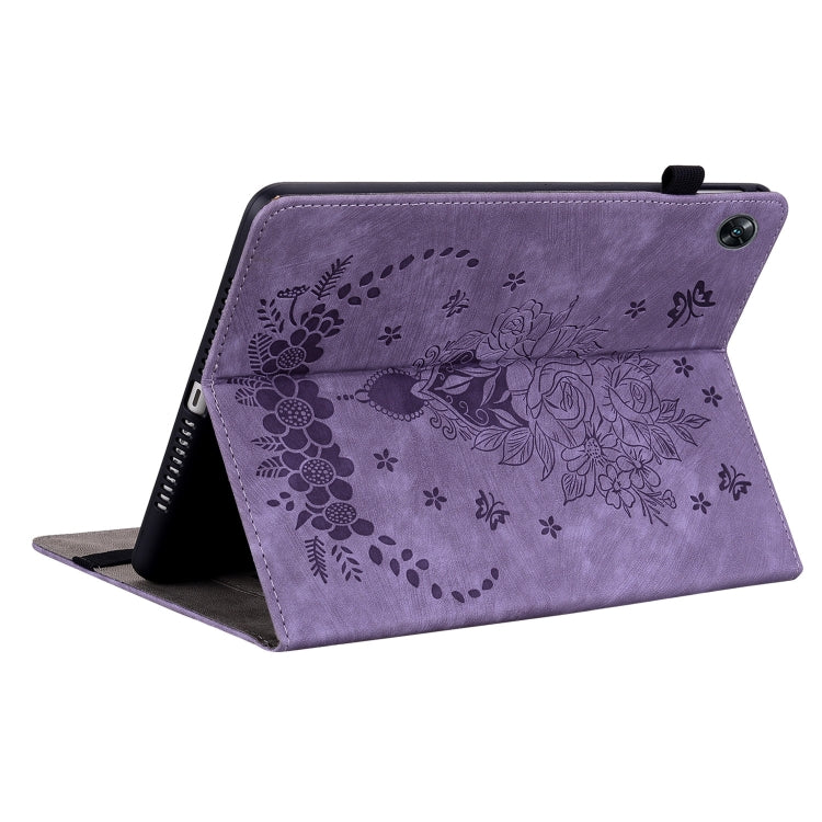 For OPPO Pad Air Butterfly Rose Embossed Leather Tablet Case(Purple) - OPPO by PMC TechLife | Online Shopping South Africa | PMC TechLife | Buy Now Pay Later Mobicred