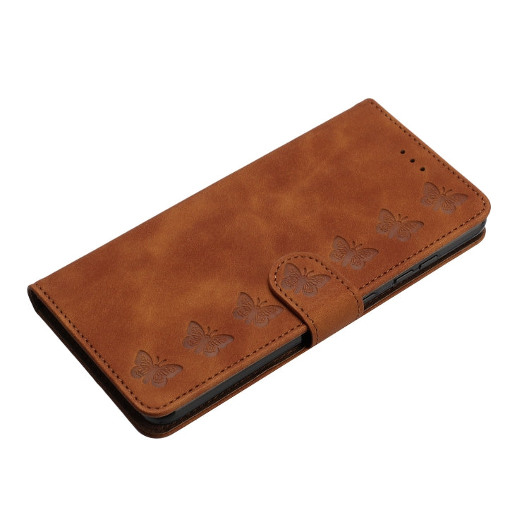 For iPhone 16 Pro Max Seven Butterflies Embossed Leather Phone Case(Brown) - iPhone 16 Pro Max Cases by PMC TechLife | Online Shopping South Africa | PMC TechLife | Buy Now Pay Later Mobicred