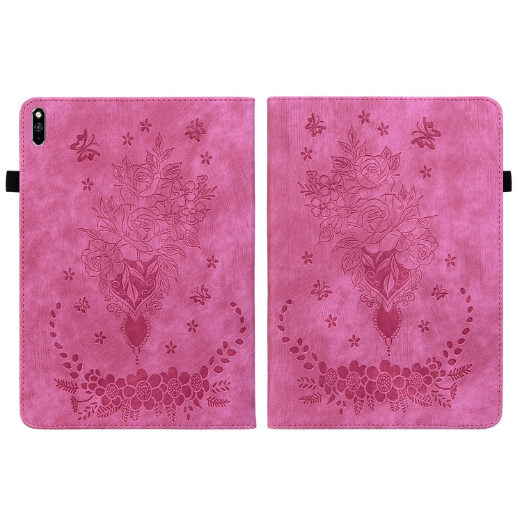 For Huawei MatePad Pro 10.8 2021 / 2018 Butterfly Rose Embossed Leather Tablet Case(Rose Red) - Huawei Cases by PMC TechLife | Online Shopping South Africa | PMC TechLife | Buy Now Pay Later Mobicred