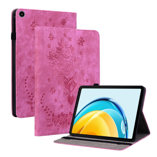 For Huawei MatePad SE 10.4 Butterfly Rose Embossed Leather Tablet Case(Rose Red) - Huawei Cases by PMC Jewellery | Online Shopping South Africa | PMC Jewellery | Buy Now Pay Later Mobicred