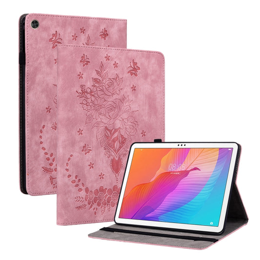 For Huawei MatePad T 10s / Enjoy Tablet 2 Butterfly Rose Embossed Leather Tablet Case(Pink) - Huawei Cases by PMC Jewellery | Online Shopping South Africa | PMC Jewellery | Buy Now Pay Later Mobicred