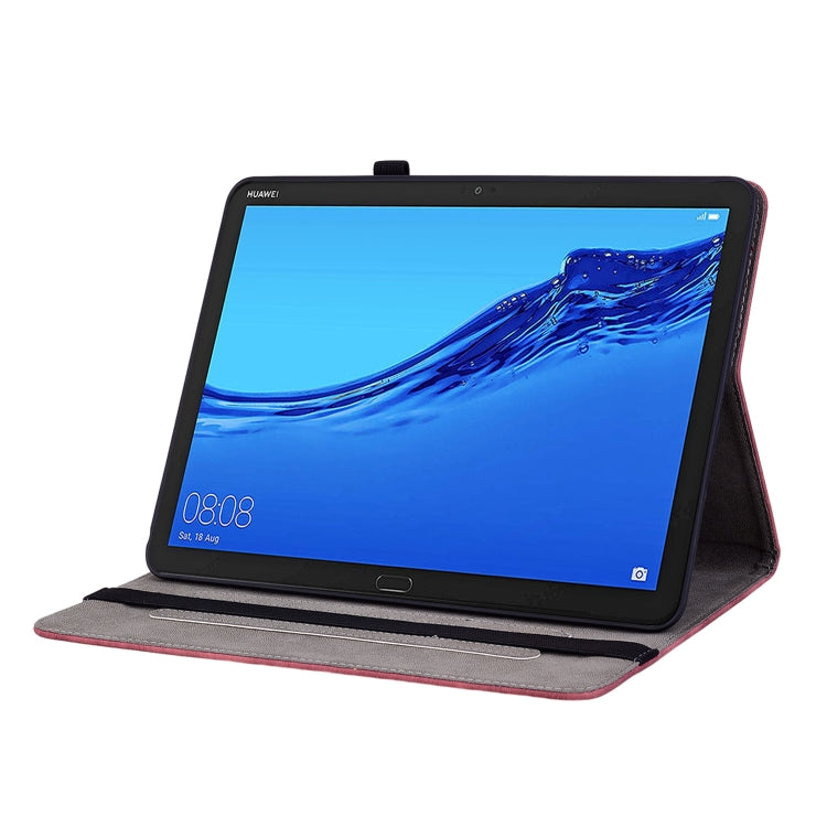 For Huawei MediaPad M5 Lite / C5 10.1 Butterfly Rose Embossed Leather Tablet Case(Red) - Huawei Cases by PMC TechLife | Online Shopping South Africa | PMC TechLife | Buy Now Pay Later Mobicred