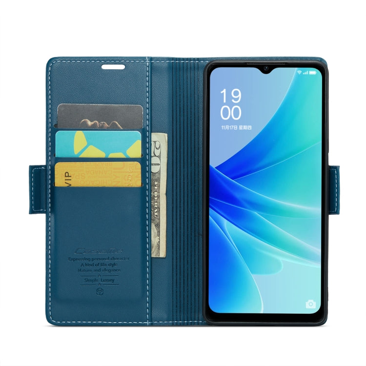 For OPPO A77s CaseMe 023 Butterfly Buckle Litchi Texture RFID Anti-theft Leather Phone Case(Blue) - OPPO Cases by CaseMe | Online Shopping South Africa | PMC Jewellery | Buy Now Pay Later Mobicred