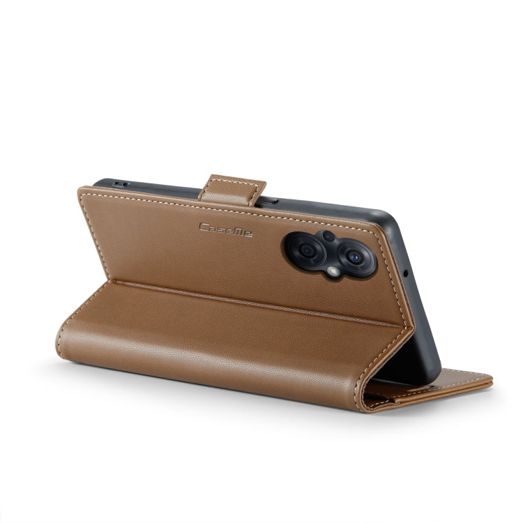 For OPPO Reno7 Z Global/Reno7 Lite Global CaseMe 023 Butterfly Buckle Litchi Texture RFID Anti-theft Leather Phone Case(Brown) - OPPO Cases by CaseMe | Online Shopping South Africa | PMC Jewellery | Buy Now Pay Later Mobicred