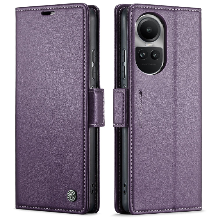 For OPPO Reno10 5G Global／Reno10 Pro Global CaseMe 023 Butterfly Buckle Litchi Texture RFID Anti-theft Leather Phone Case(Pearly Purple) - OPPO Cases by CaseMe | Online Shopping South Africa | PMC Jewellery | Buy Now Pay Later Mobicred