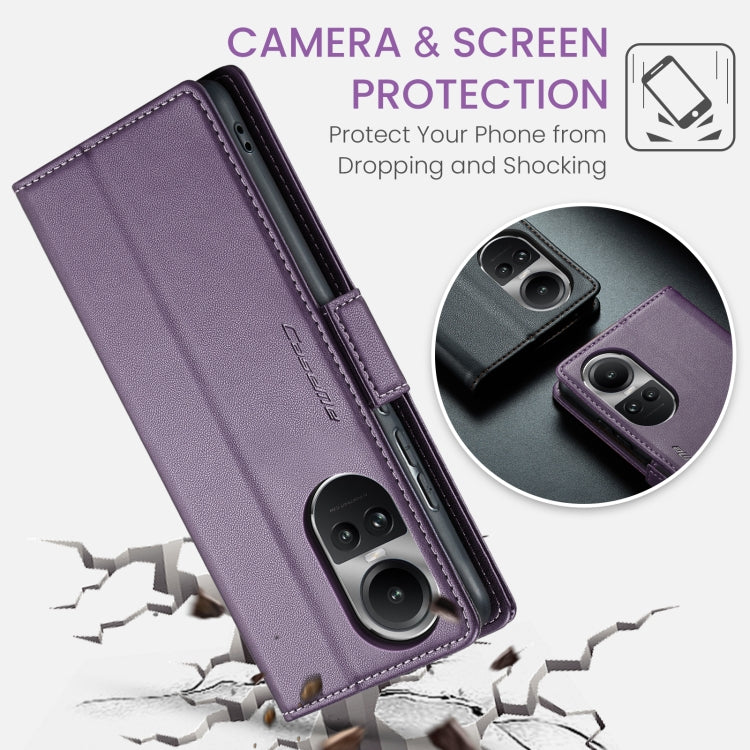 For OPPO Reno10 5G Global／Reno10 Pro Global CaseMe 023 Butterfly Buckle Litchi Texture RFID Anti-theft Leather Phone Case(Pearly Purple) - OPPO Cases by CaseMe | Online Shopping South Africa | PMC Jewellery | Buy Now Pay Later Mobicred