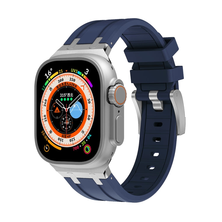 AP Silicone Watch Band For Apple Watch Ultra 2 49mm(Silver Blue) - Watch Bands by PMC TechLife | Online Shopping South Africa | PMC TechLife