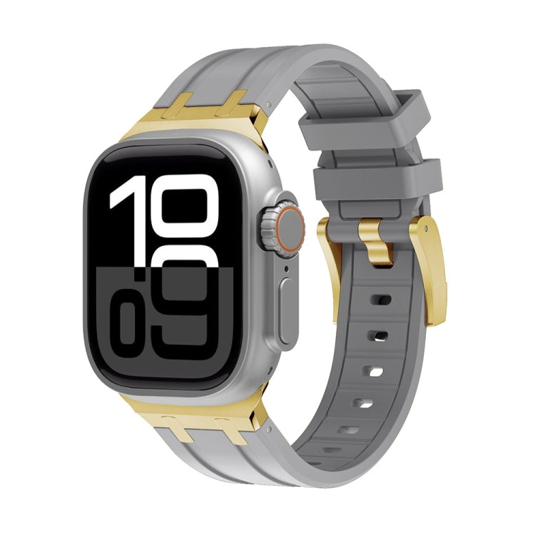 AP Silicone Watch Band For Apple Watch Series 10 42mm(Gold Grey) - free shipping - PMC TechLife - Order now!
