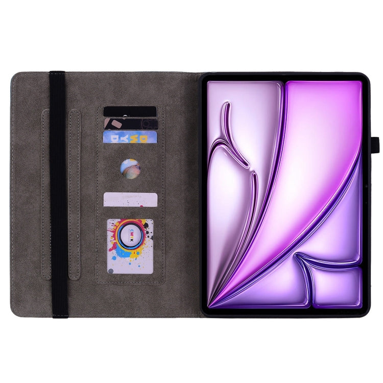 For iPad Air 11 2025 / 2024 Butterfly Rose Embossed Leather Smart Tablet Case(Dark Blue) - free shipping - PMC TechLife - Order now!