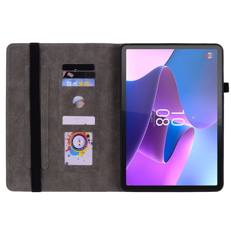 For Lenovo Tab P11 Pro Gen 2 11.2 Butterfly Rose Embossed Leather Tablet Case(Green) - Lenovo by PMC TechLife | Online Shopping South Africa | PMC TechLife | Buy Now Pay Later Mobicred
