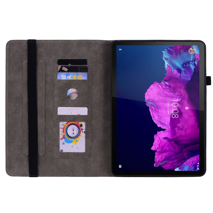 For Lenovo Tab P11 TB-J606F Butterfly Rose Embossed Leather Tablet Case(Rose Red) - Lenovo by PMC TechLife | Online Shopping South Africa | PMC TechLife | Buy Now Pay Later Mobicred