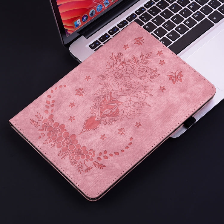 For Lenovo Tab K11 Plus Butterfly Rose Embossed Leather Tablet Case(Pink) - Lenovo by PMC TechLife | Online Shopping South Africa | PMC TechLife | Buy Now Pay Later Mobicred