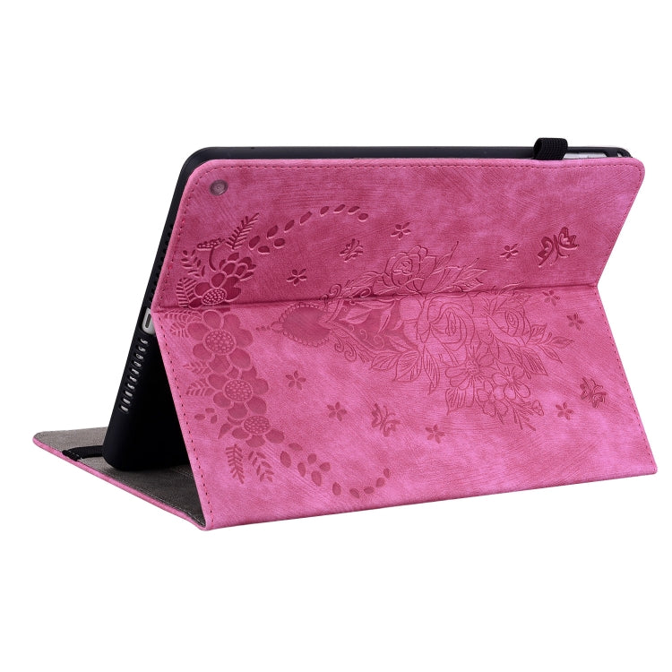 For Amazon Kindle Fire HD10 2021 Butterfly Rose Embossed Leather Smart Tablet Case(Rose Red) - Amazon by PMC TechLife | Online Shopping South Africa | PMC TechLife | Buy Now Pay Later Mobicred