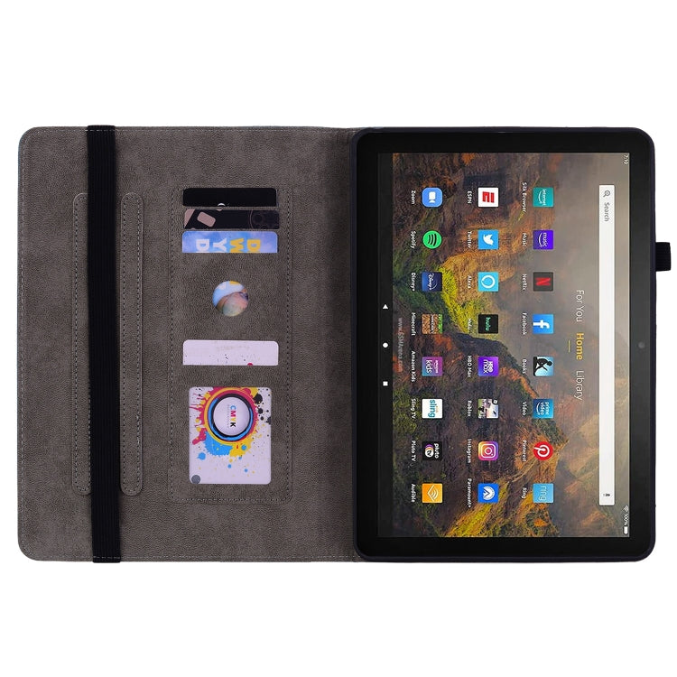 For Amazon Kindle Fire HD10 2021 Butterfly Rose Embossed Leather Smart Tablet Case(Rose Red) - Amazon by PMC TechLife | Online Shopping South Africa | PMC TechLife | Buy Now Pay Later Mobicred