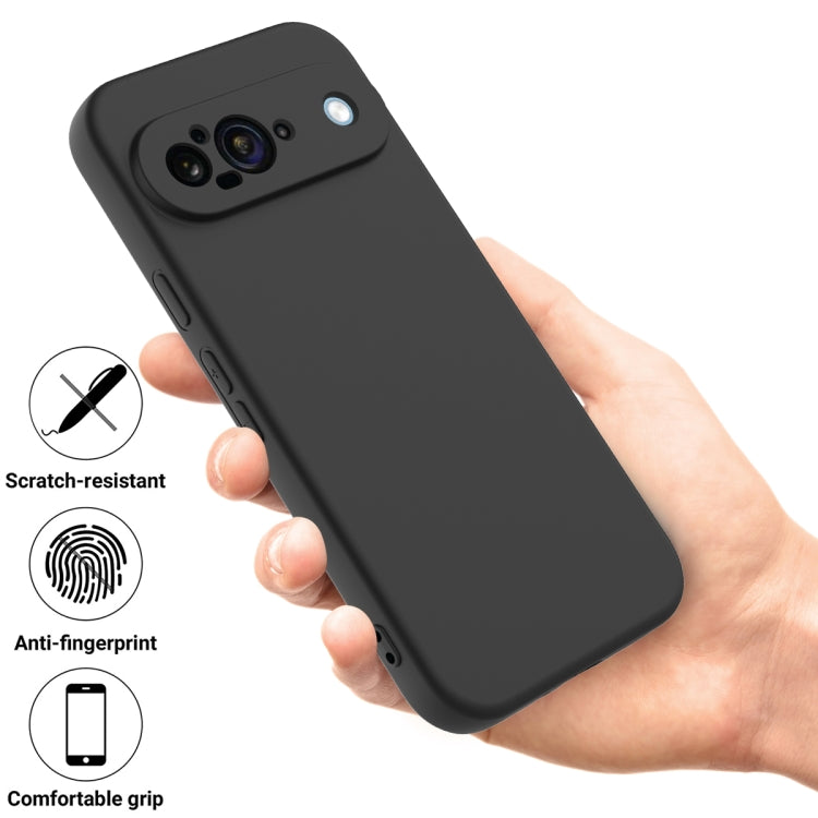 For Google Pixel 9 Pure Color Liquid Silicone Shockproof Phone Case(Black) - Google Cases by PMC TechLife | Online Shopping South Africa | PMC TechLife | Buy Now Pay Later Mobicred