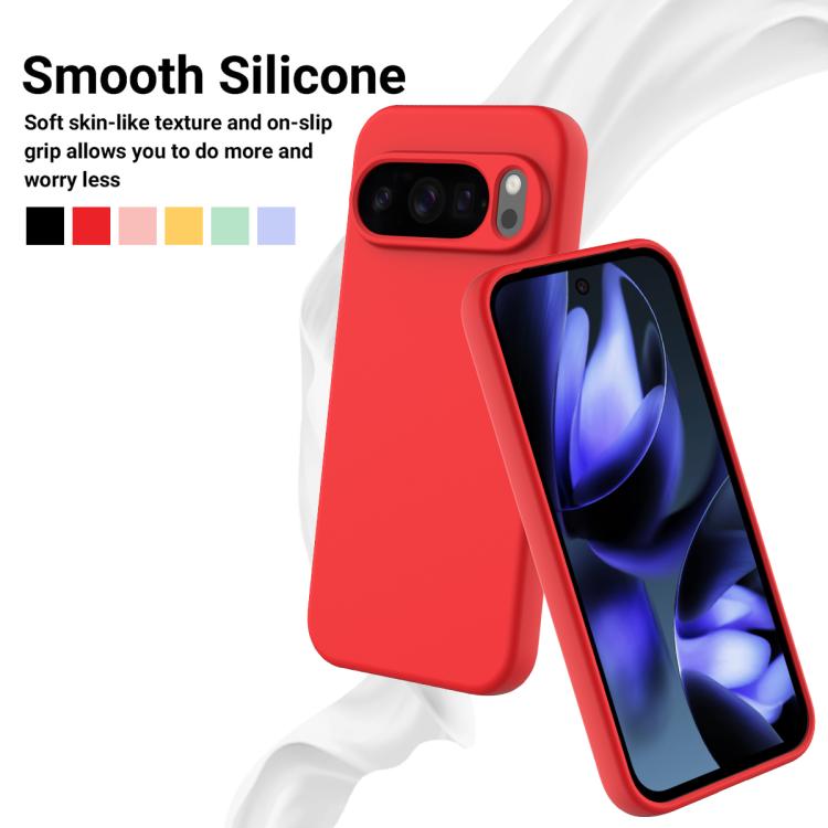 For Google Pixel 10 Pro Pure Color Liquid Silicone Shockproof Phone Case(Red) - free shipping - PMC TechLife - Order now!
