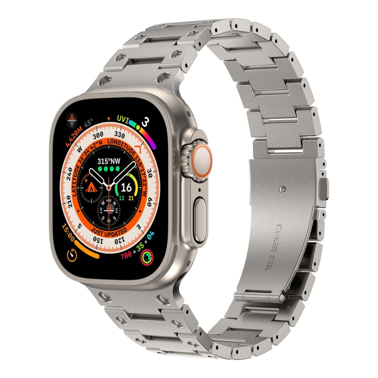 Double Rows Metal Watch Band For Apple Watch SE 2023 40mm(Titanium) - Watch Bands by PMC TechLife | Online Shopping South Africa | PMC TechLife