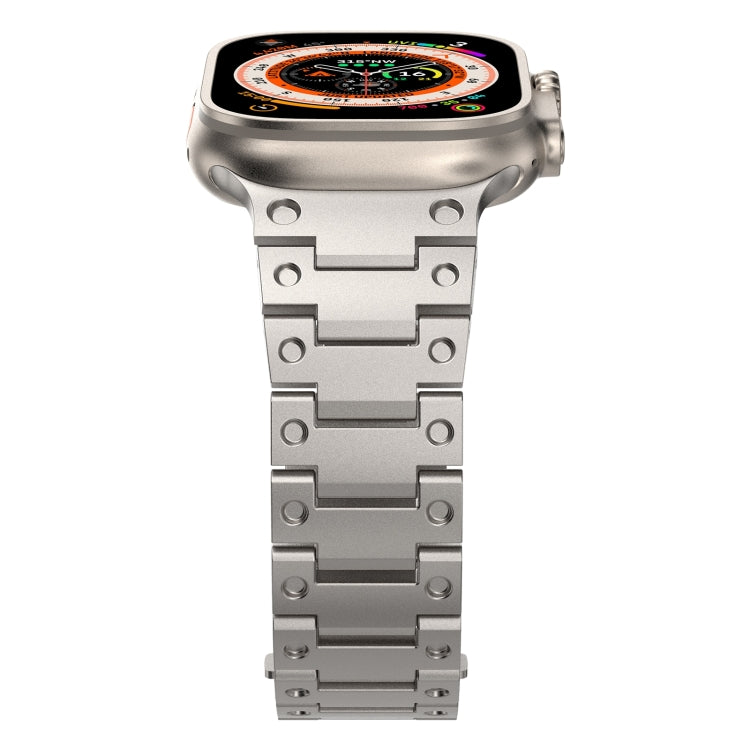 Double Rows Metal Watch Band For Apple Watch Ultra 2 49mm(Titanium) - Watch Bands by PMC TechLife | Online Shopping South Africa | PMC TechLife