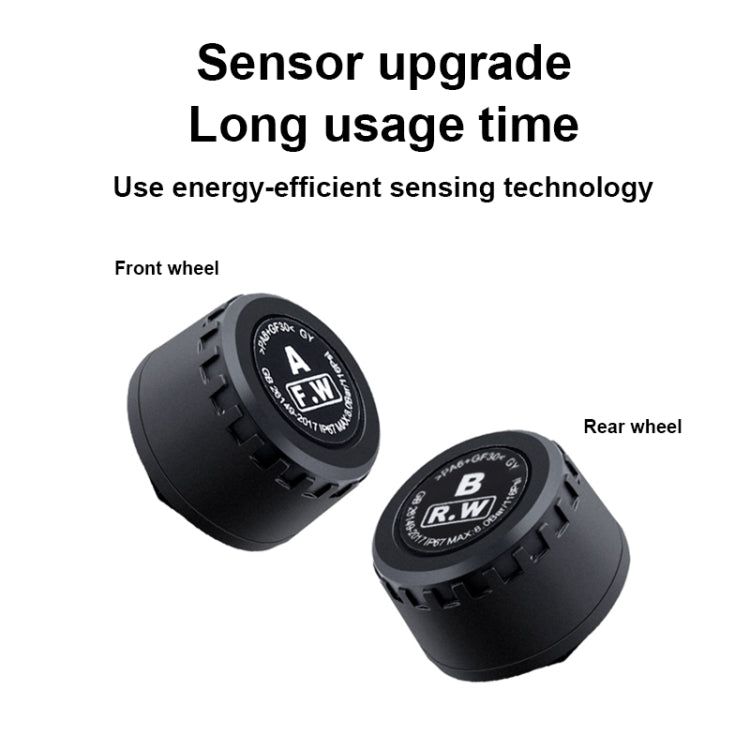 Front Wheel Tire Pressure Temperature Monitoring Sensor(Black) - Electrical System by PMC TechLife | Online Shopping South Africa | PMC TechLife | Buy Now Pay Later Mobicred
