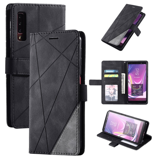 For Samsung Galaxy A7(2018) Skin Feel Splicing Horizontal Flip Leather Case with Holder & Card Slots & Wallet & Photo Frame(Black) - Galaxy Phone Cases by PMC Jewellery | Online Shopping South Africa | PMC Jewellery