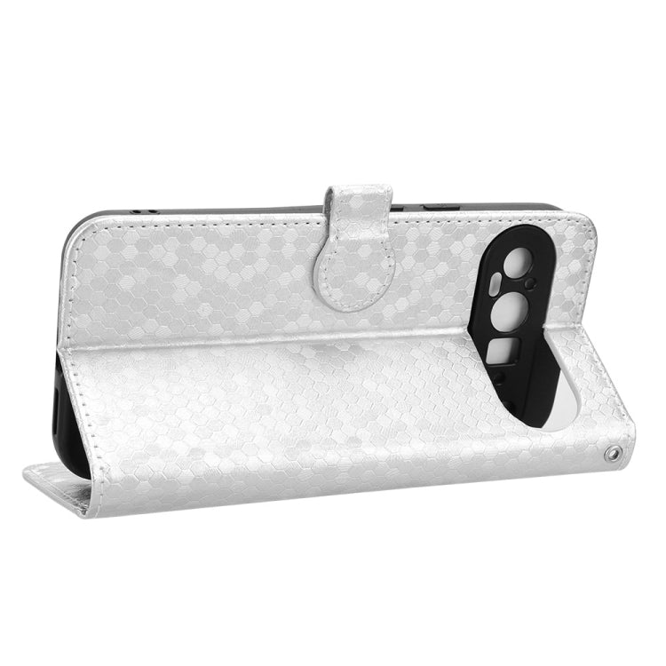For Google Pixel 9 Pro XL Honeycomb Dot Texture Leather Phone Case(Silver) - free shipping - PMC TechLife - Order now!