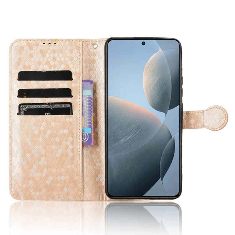 For Xiaomi Redmi K70 5G / K70 Pro 5G Honeycomb Dot Texture Leather Phone Case(Gold) - K70 Pro Cases by PMC Jewellery | Online Shopping South Africa | PMC Jewellery | Buy Now Pay Later Mobicred