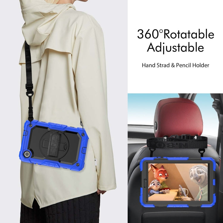 For Lenovo Tab M8 4th Gen Silicone Hybrid PC Tablet Case with Shoulder Strap(Blue) - Lenovo by PMC TechLife | Online Shopping South Africa | PMC TechLife | Buy Now Pay Later Mobicred