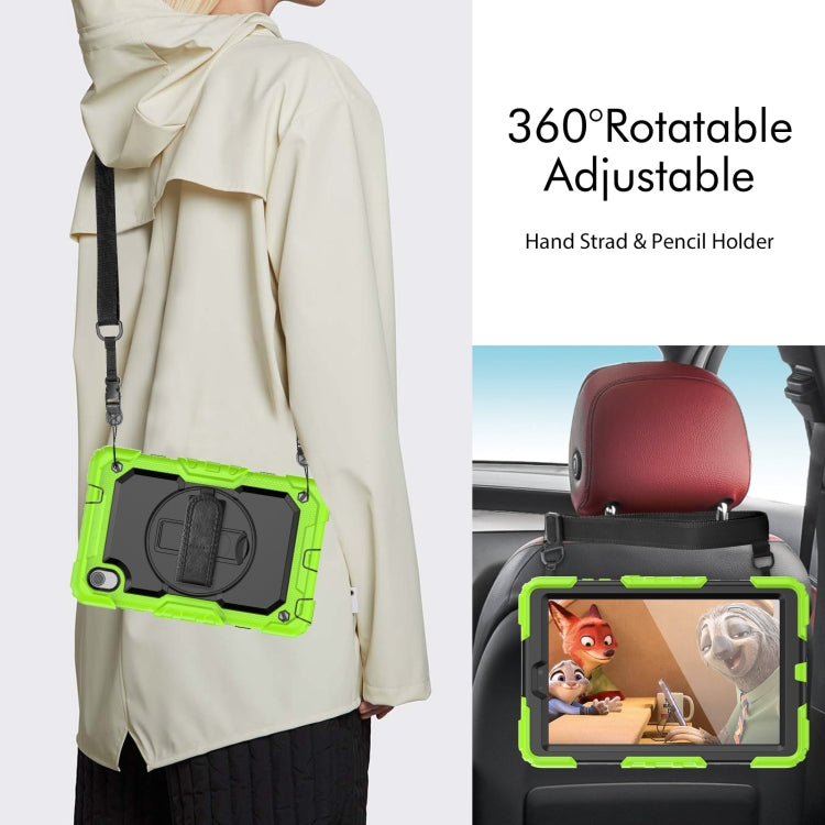 For Lenovo Tab M8 HD 2020/2019 Silicone Hybrid PC Tablet Case with Shoulder Strap(Yellow Green) - free shipping - PMC TechLife - Order now!