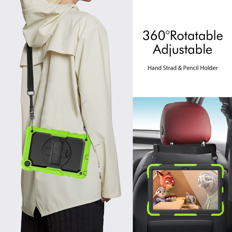 For Lenovo Tab M10 Plus 10.6 Gen 3rd Silicone Hybrid PC Tablet Case with Shoulder Strap(Yellow Green) - Lenovo by PMC TechLife | Online Shopping South Africa | PMC TechLife | Buy Now Pay Later Mobicred