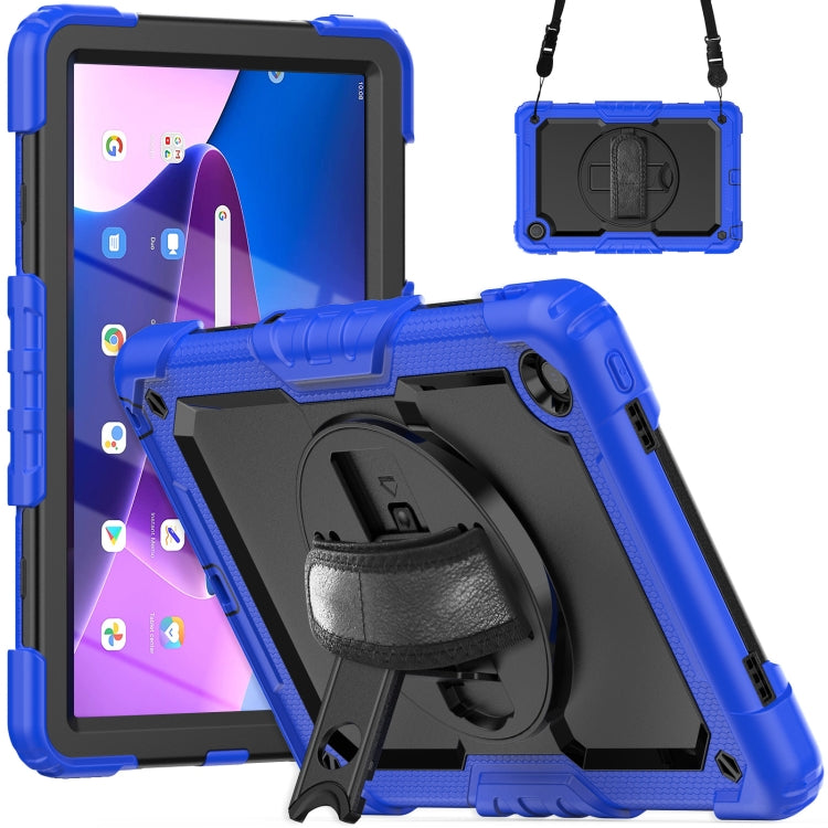 For Lenovo Tab M10 Plus 10.6 Gen 3rd Silicone Hybrid PC Tablet Case with Shoulder Strap(Blue) - Lenovo by PMC TechLife | Online Shopping South Africa | PMC TechLife | Buy Now Pay Later Mobicred