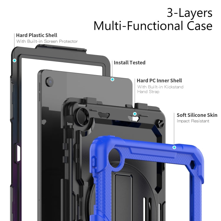 For Lenovo Tab M10 Plus 10.6 Gen 3rd Silicone Hybrid PC Tablet Case with Shoulder Strap(Blue) - Lenovo by PMC TechLife | Online Shopping South Africa | PMC TechLife | Buy Now Pay Later Mobicred