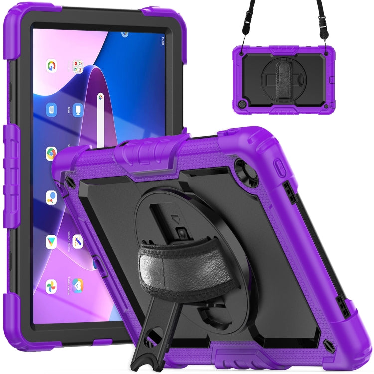 For Lenovo Tab M10 Plus 10.6 Gen 3rd Silicone Hybrid PC Tablet Case with Shoulder Strap(Purple) - Lenovo by PMC TechLife | Online Shopping South Africa | PMC TechLife | Buy Now Pay Later Mobicred